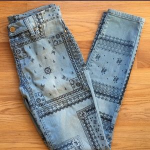 Blank NYC Western Print Skinny Jeans Leggings